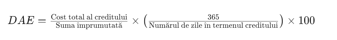 Formula de calcul DAE